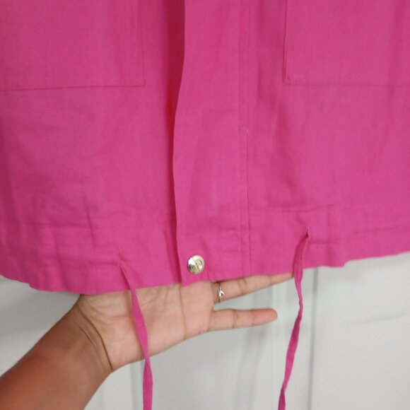 Calligraphie By Anthropologie Lightweight Jacket Women Pink & Snap Cuffs Sz M - Picture 4 of 16